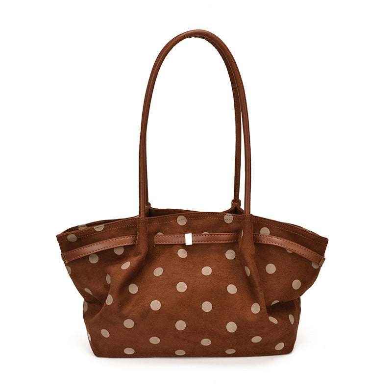 Punktierte Wildleder Schultertasche