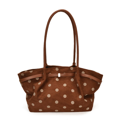 Punktierte Wildleder Schultertasche