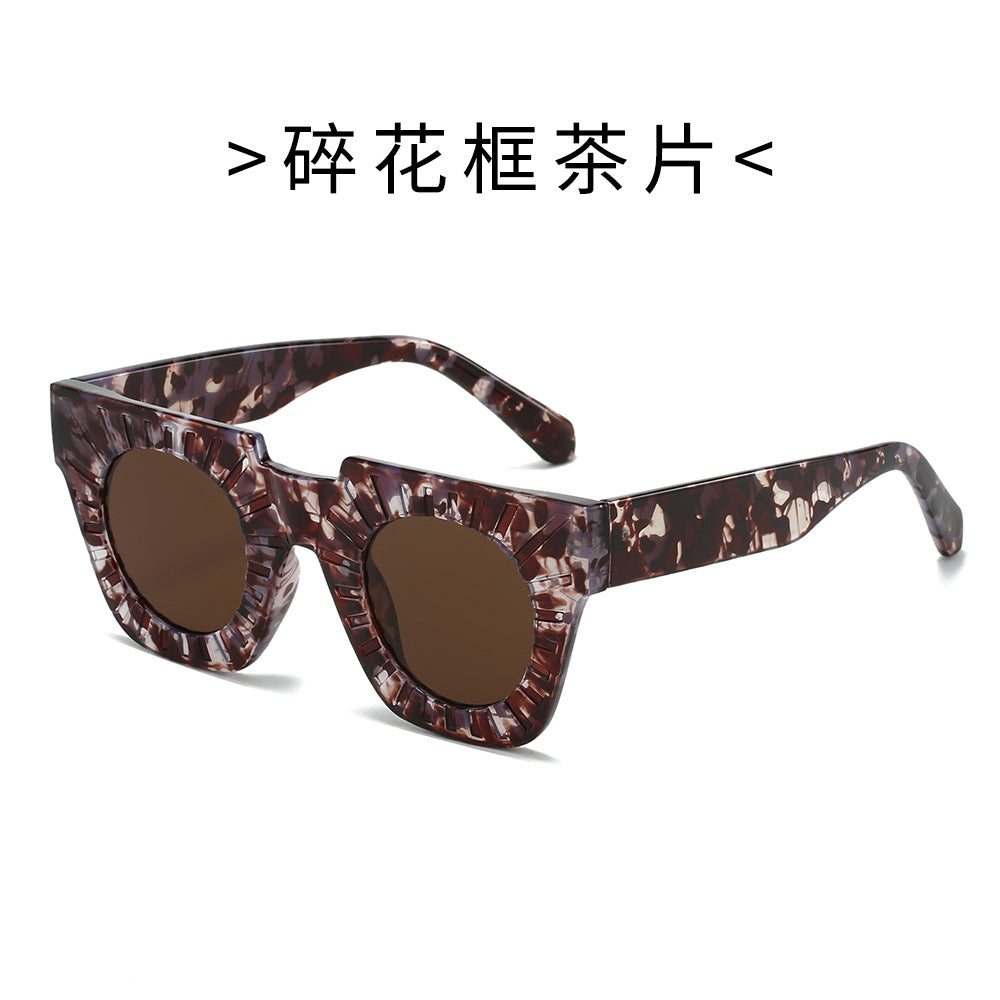 Damen Modische Sonnenbrille mit kreativem geometrischem Rahmen Brehn