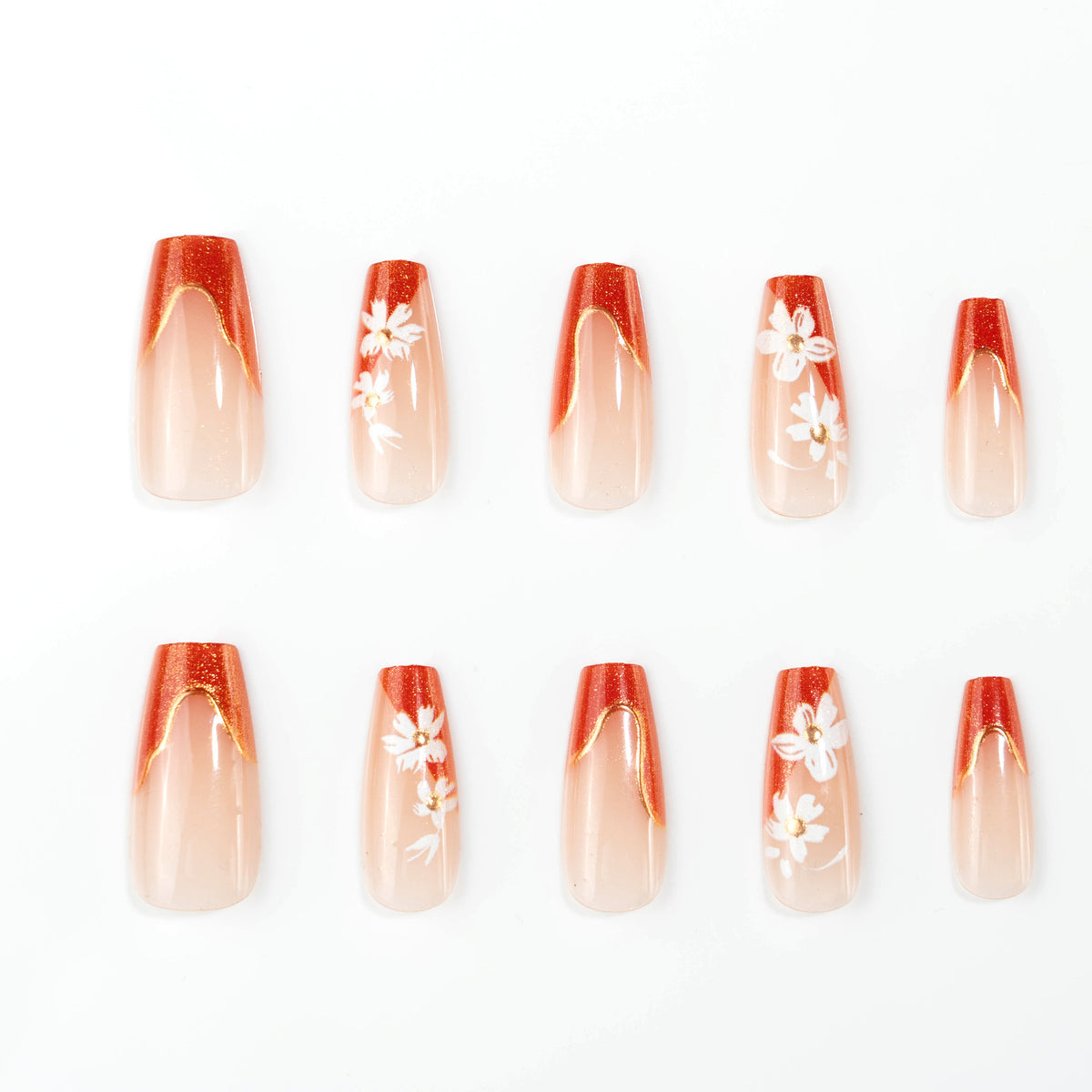 Künstlerisches floral akzent Aufkleber-Nagelset Brehn