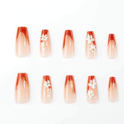 Künstlerisches floral akzent Aufkleber-Nagelset Brehn