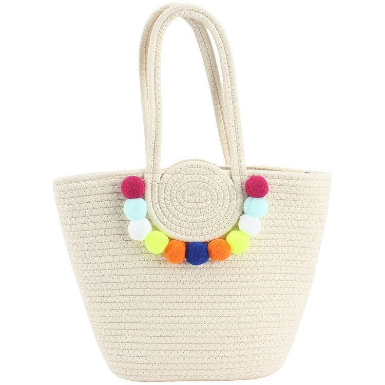 Strandtasche mit Fröhlichen Pompons Brehn