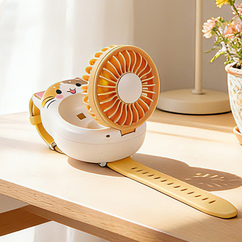 Damen Tragbarer Handventilator mit süßem Katzen-Design Brehn