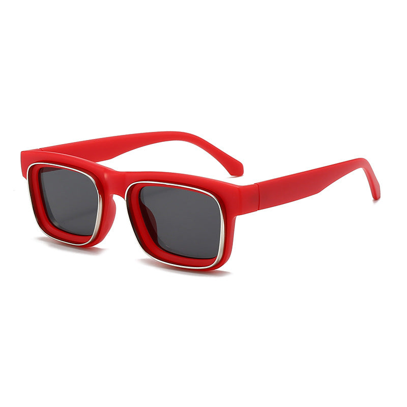 Damen modische quadratische Sonnenbrille mit kontrastierendem Rahmen Brehn