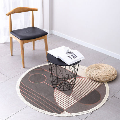 Runder Dekorativer Wohnzimmer-Teppich mit modernem geometrischem Muster Brehn