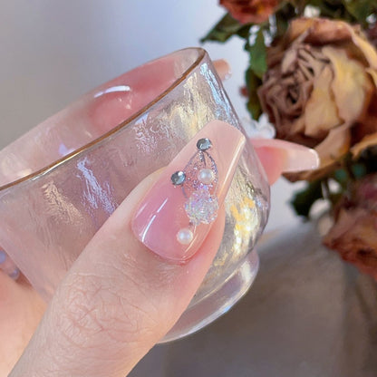 Künstlerisches floral-verziertes Press-On-Nagelset