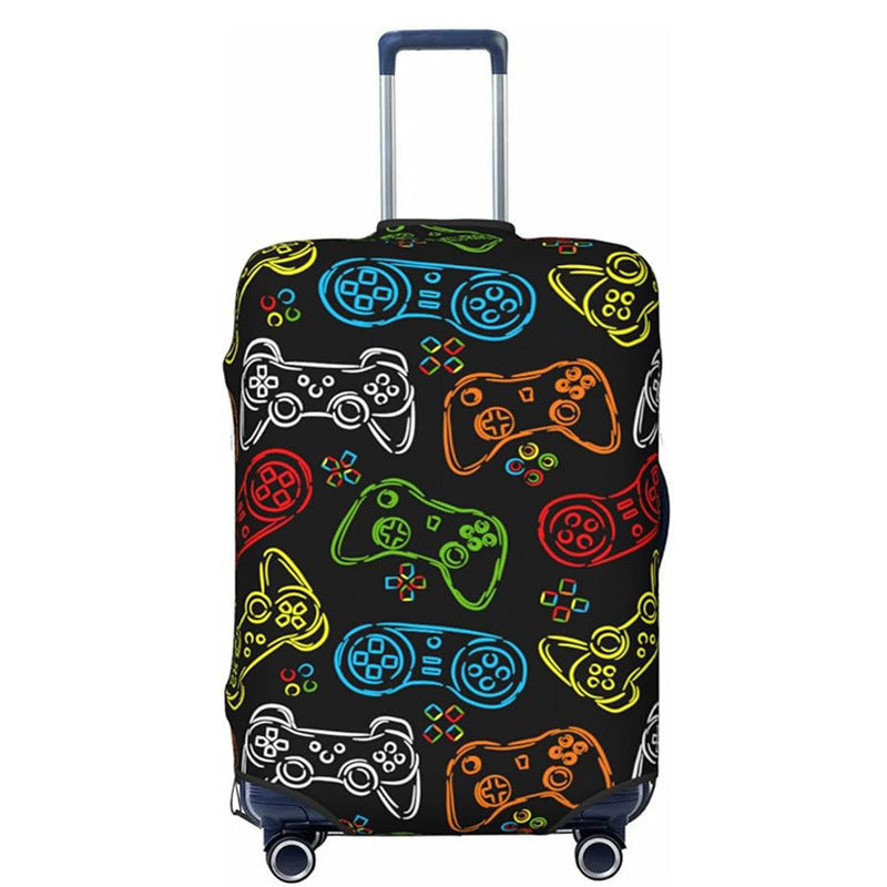 Unisex nan elastische Kofferhülle mit urbanem Doodle-Muster, Reißverschluss und Rundumschutz für 4-Rollen Trolleys Brehn