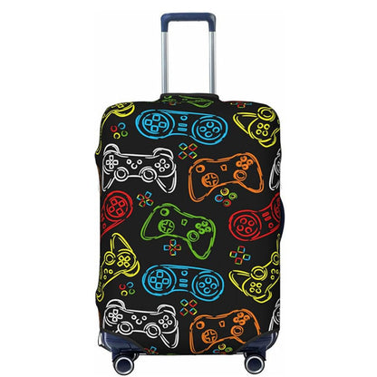 Unisex nan elastische Kofferhülle mit urbanem Doodle-Muster, Reißverschluss und Rundumschutz für 4-Rollen Trolleys Brehn