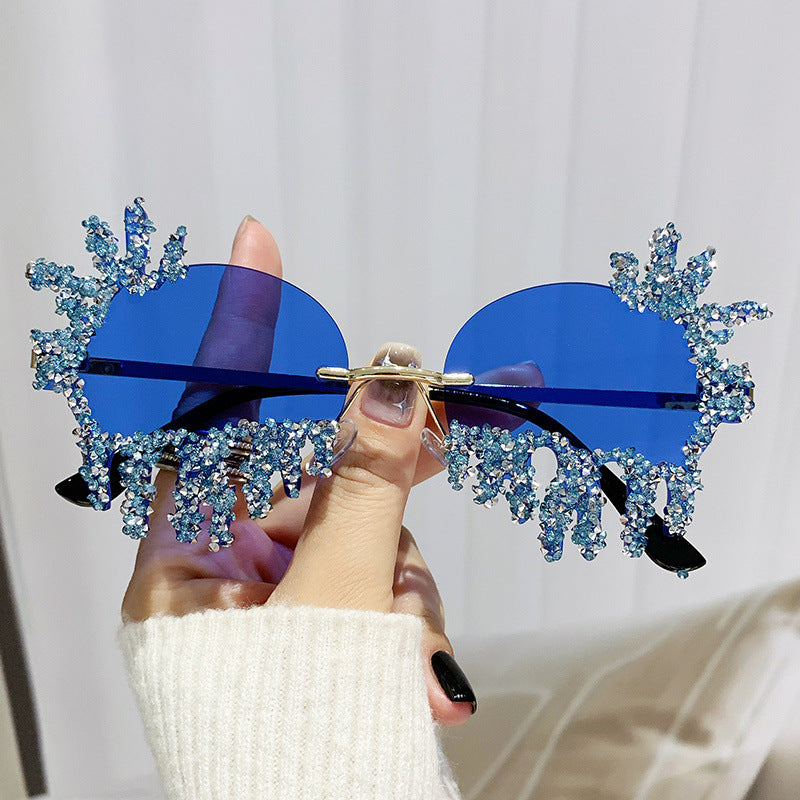 Damen Extravagante Sonnenbrille mit funkelnden Strassverzierungen Brehn