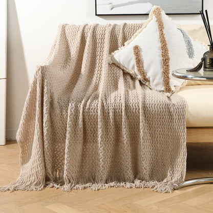 Damen Luxuriöse Strickdecke mit Fransen Brehn