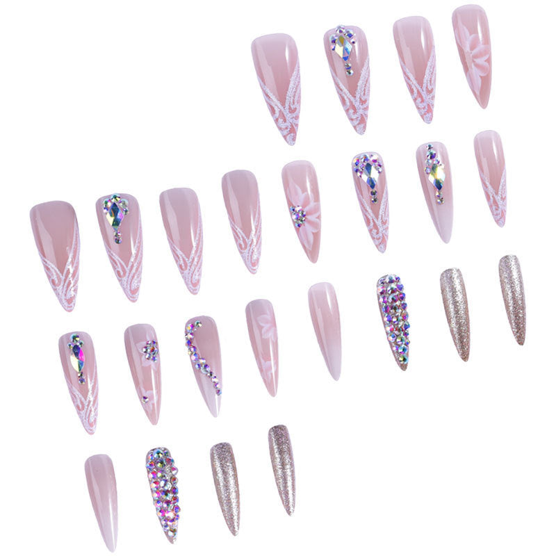 Luxus Strass Stiletto Nagel Set