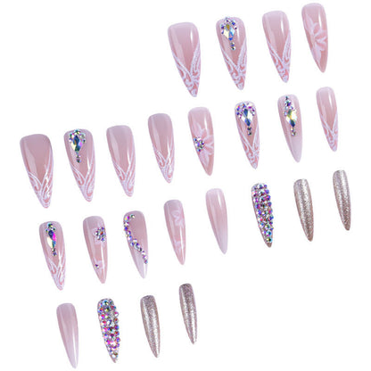 Luxus Strass Stiletto Nagel Set
