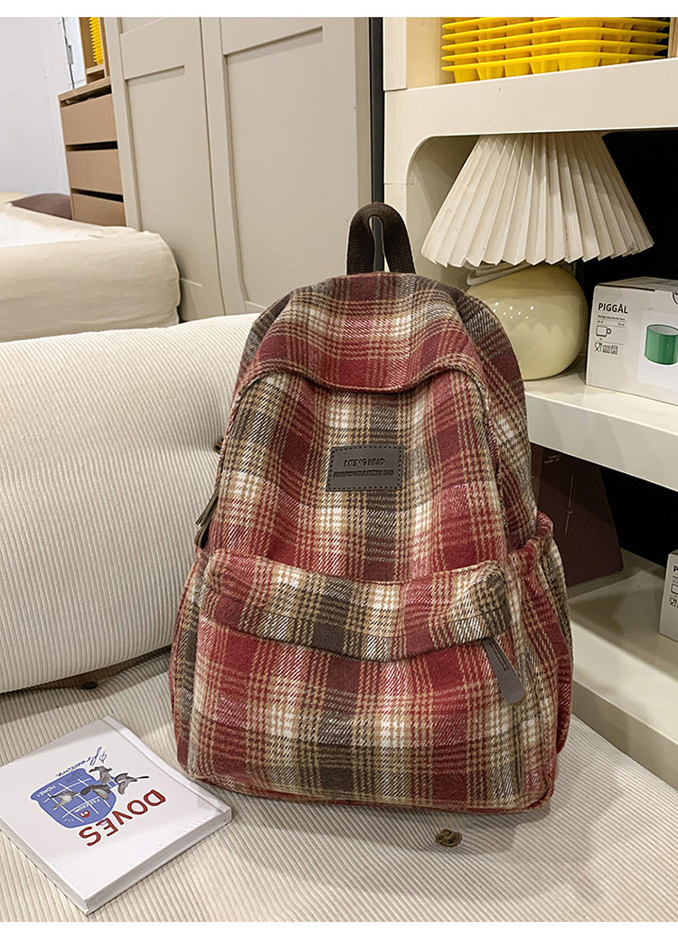 Gemütlicher Rucksack mit kariertem Muster