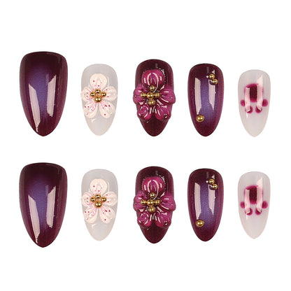 Gothic Floral Press-On Nail Art