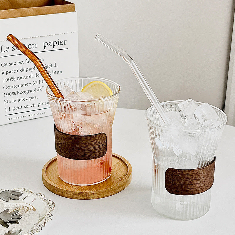 Damen Glas mit stilvollem Holzring Brehn