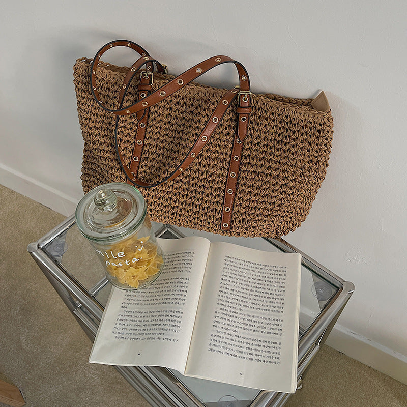 Damen Modische Handtasche mit modernem Flechtdesign Brehn