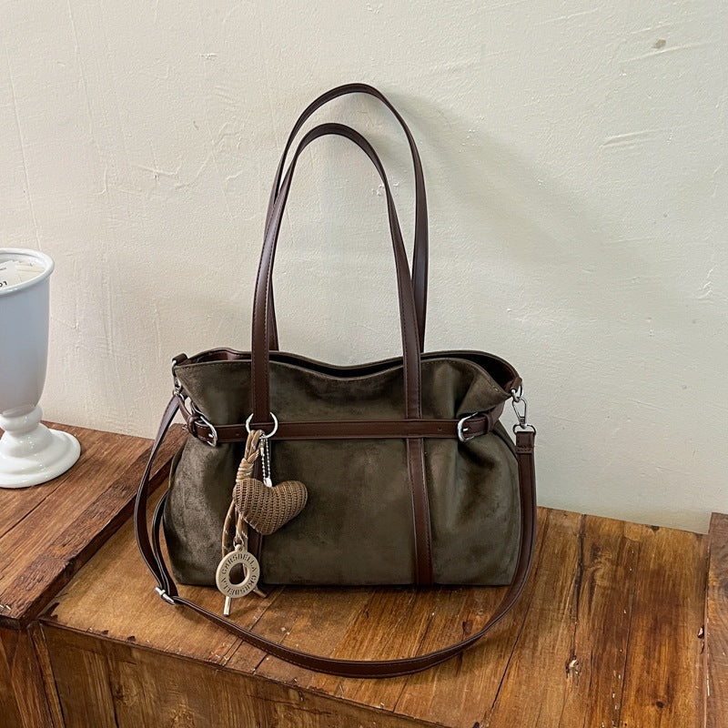 Vielseitige Wildleder-Shopper Tasche