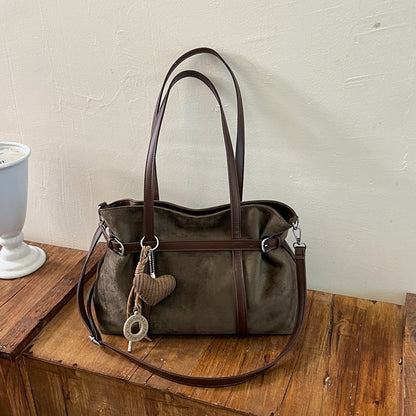 Vielseitige Wildleder-Shopper Tasche