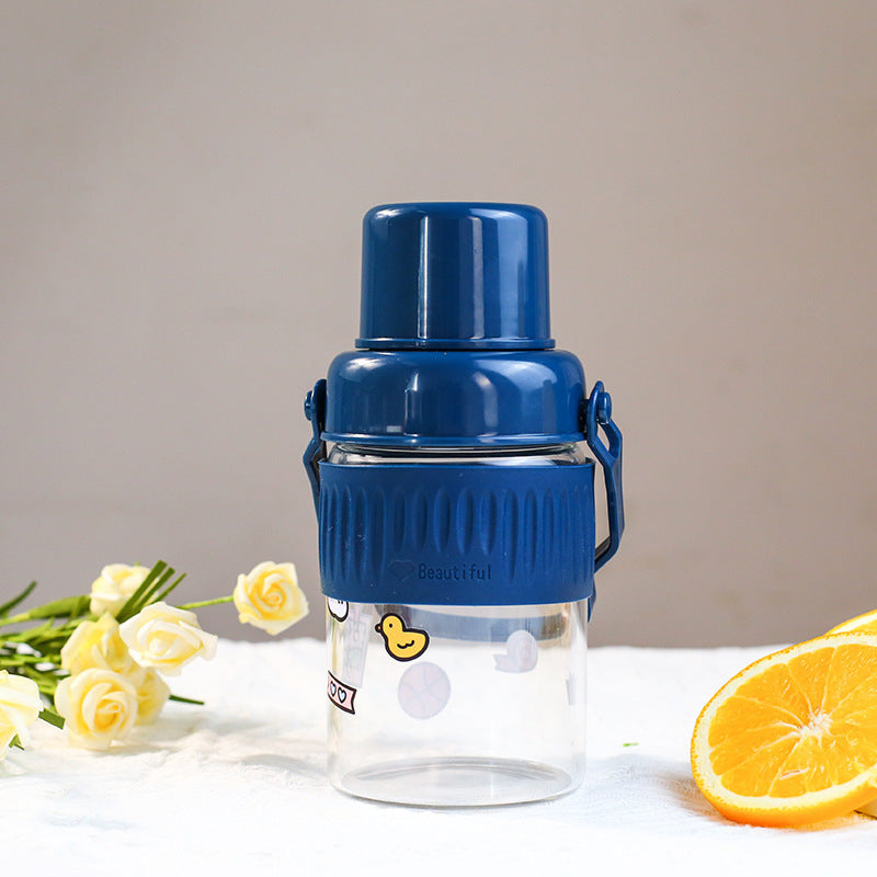 Damen trendige Glas-Trinkflasche mit praktischem Silikon-Schutz Brehn