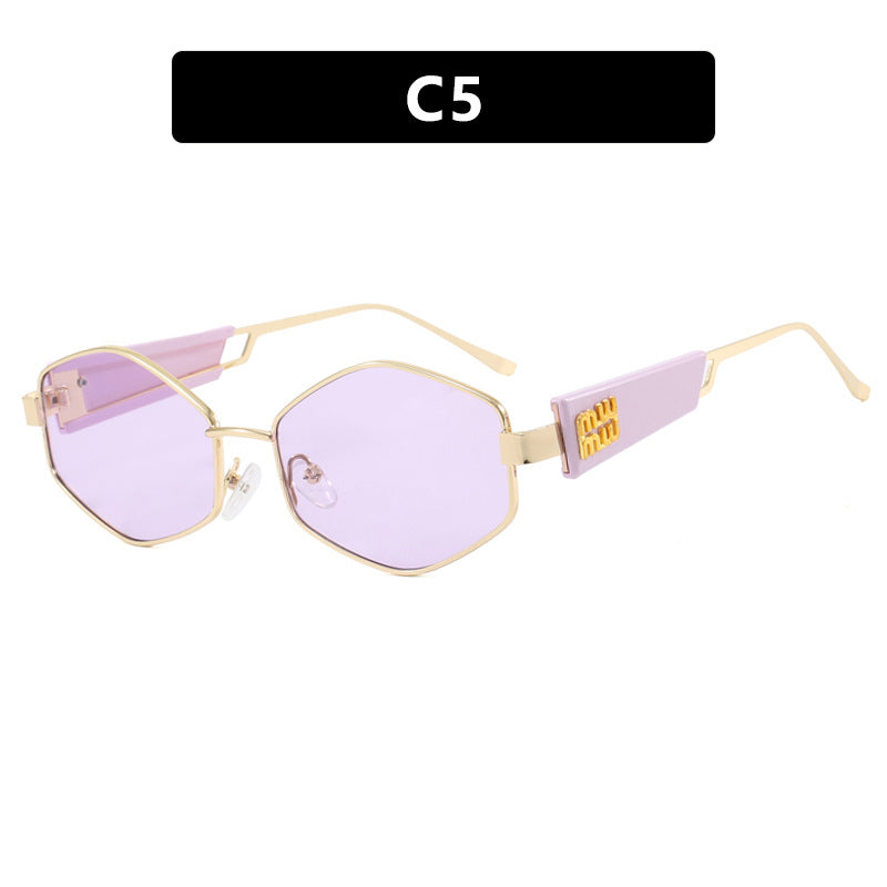 Damen geometrische Sonnenbrille mit modischem Design und UV-Schutz Brehn