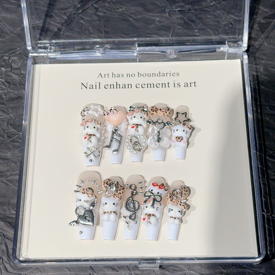 Verspielt, von Cartoons inspiriertes 3D-Nagelkunstset