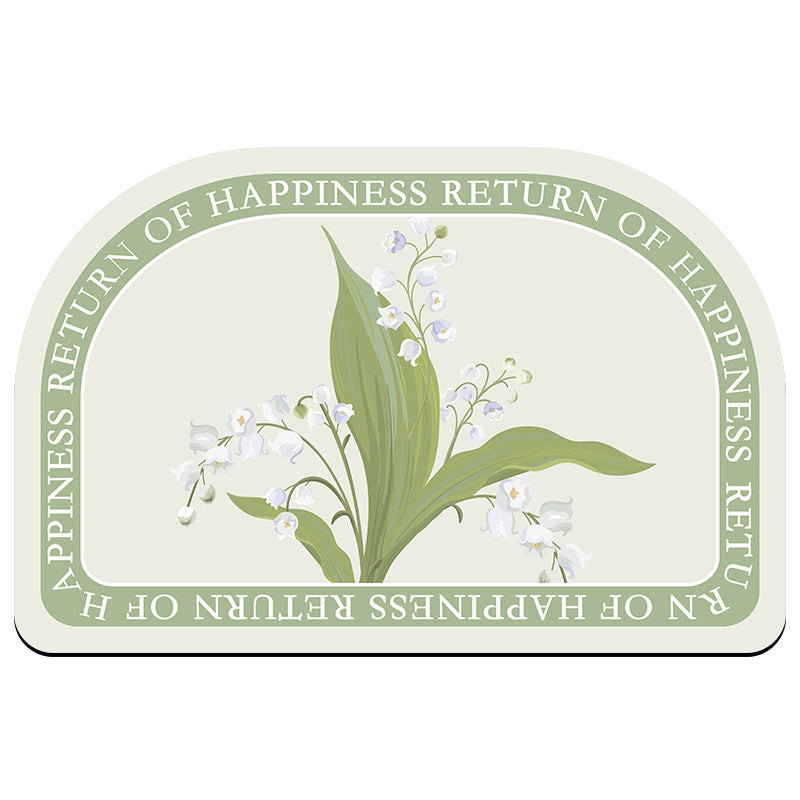 Oval Floral Pattern Badmatte Brehn