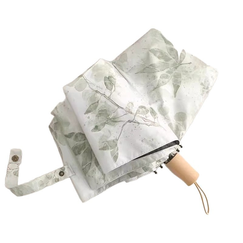 Damen Faltregenschirm mit botanischem Druckdesign Brehn