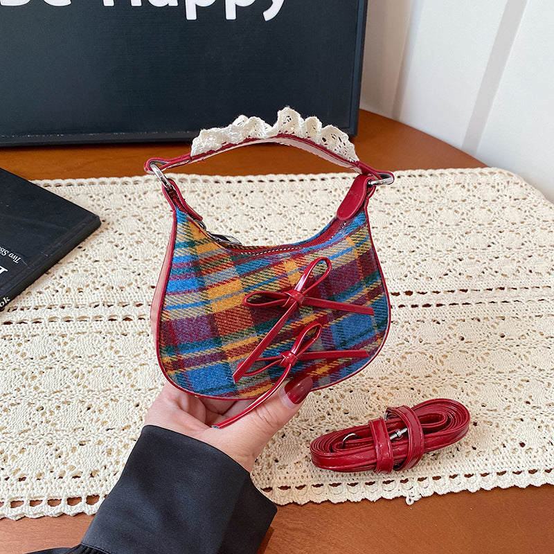 WoStylish Karo-Muster Handtasche Brehn