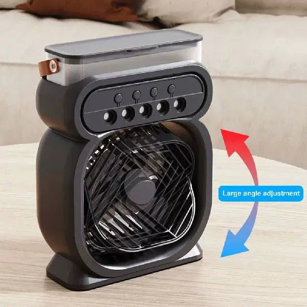 Unisex Einheitsgröße tragbarer wiederaufladbarer verdampfender Desktop-Luftkühler und Ventilator mit Leder-Tragegriff Brehn