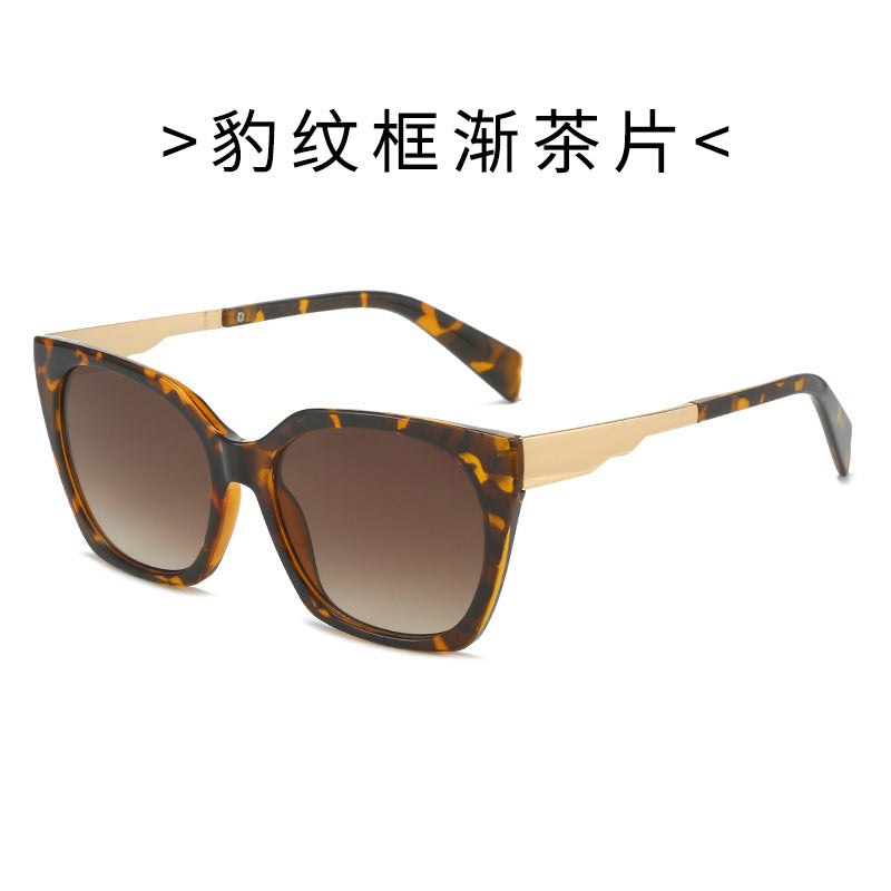 Damen Oversized-Sonnenbrille mit elegantem transparentem Rahmen und goldenen Akzenten Brehn