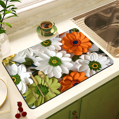 Blumenmuster Anti-Rutsch Küchenmatte