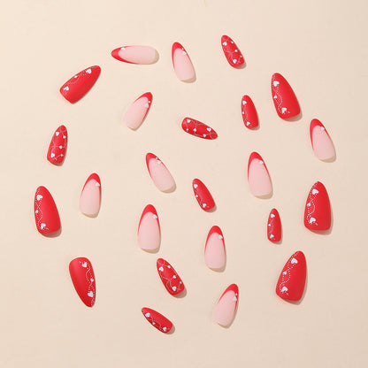 Romantische Herz-Design Acryl Nagelkunst Verlängerungen Brehn