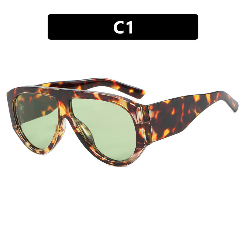 Damen extravagante Oversized-Sonnenbrille mit abgeschrägtem Rahmen Brehn