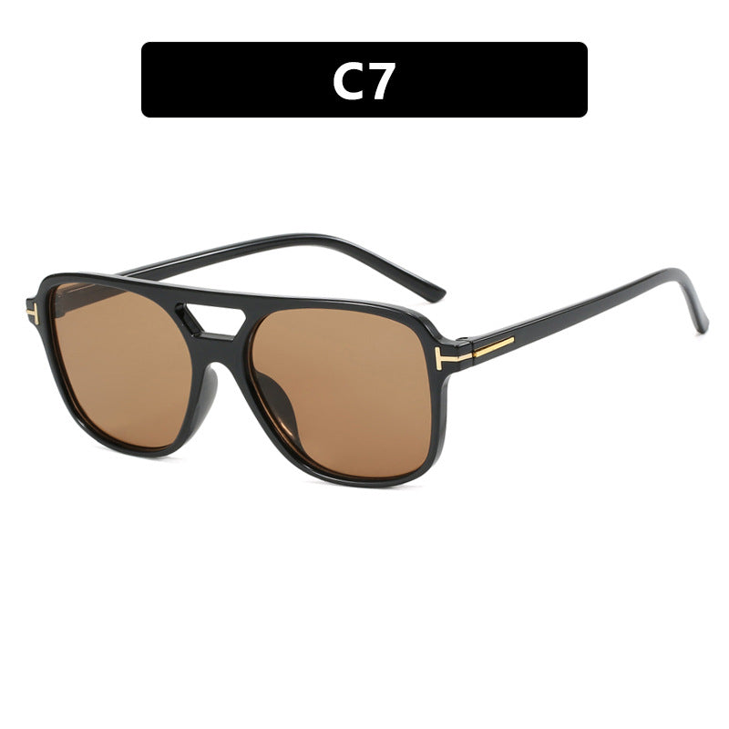 Damen trendige quadratische Sonnenbrille mit detailreichem Rahmen Brehn
