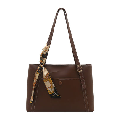 Elegante strukturierte Tote-Bag mit Schal-Detail