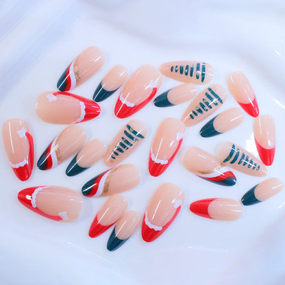 Künstlerische Feiertags-Nagelkunst-Verstärkungen Brehn