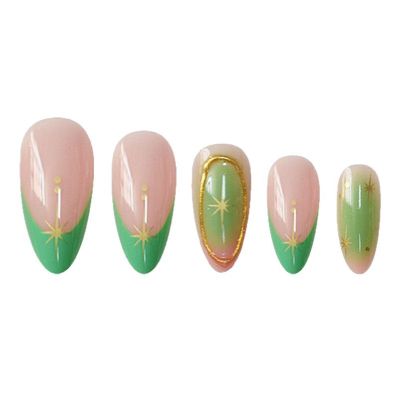 Künstlerisches Press-On Nagelset mit Sternakzenten Brehn
