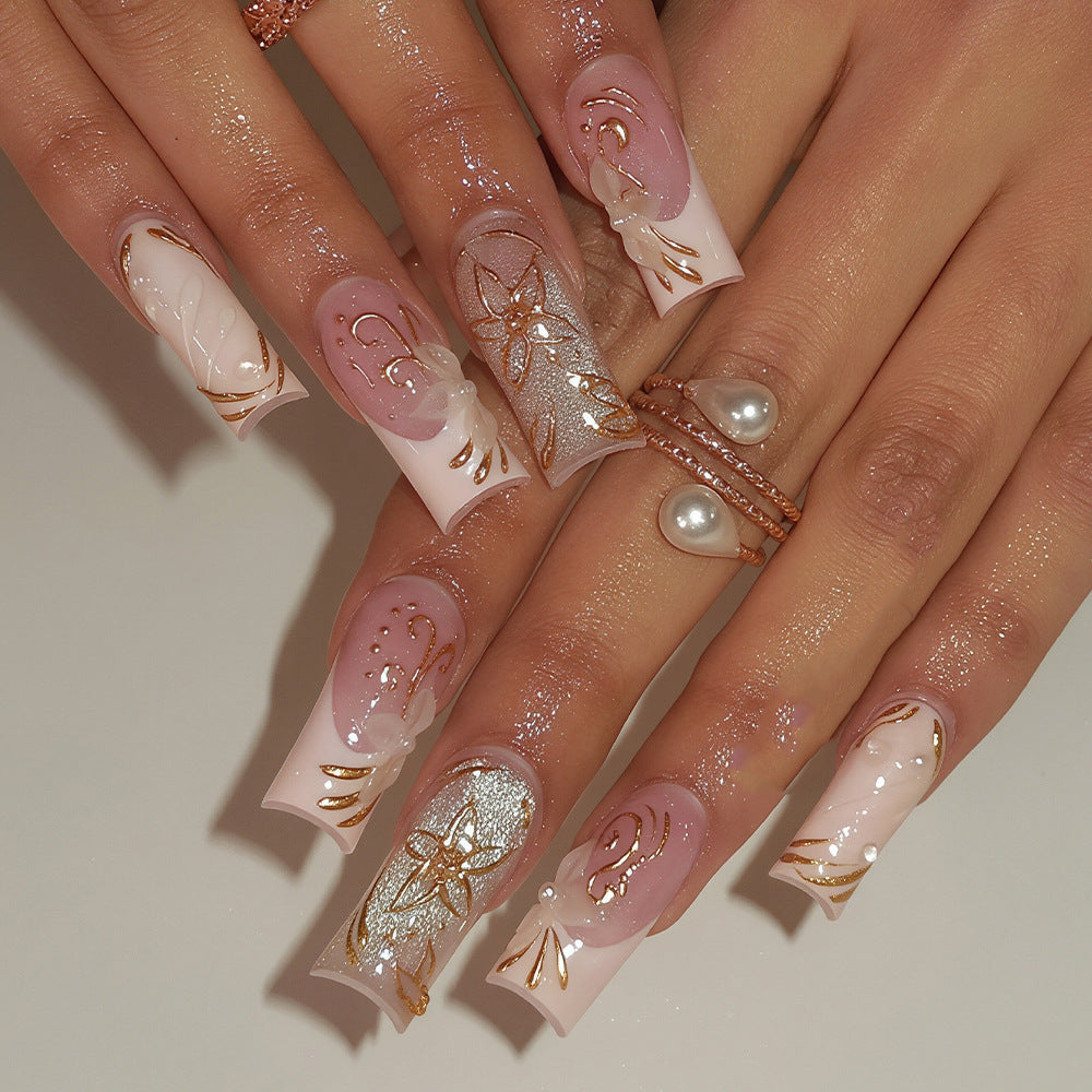 Dekoratives Langes Press-On Nagelkunst-Set Brehn
