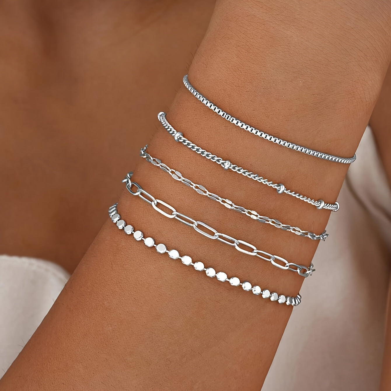 Delikates Goldkettchen Armband Set Brehn