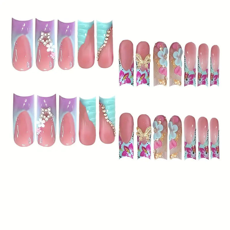 3D Blumendekorative Druck-Nagelkunst Brehn
