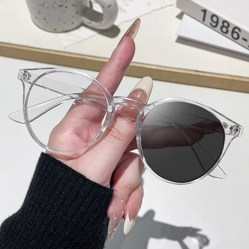 Damen Cat-Eye Sonnenbrille mit transparentem Rahmen Brehn