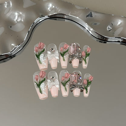 Florale Artisan Press-On Nagelkunst