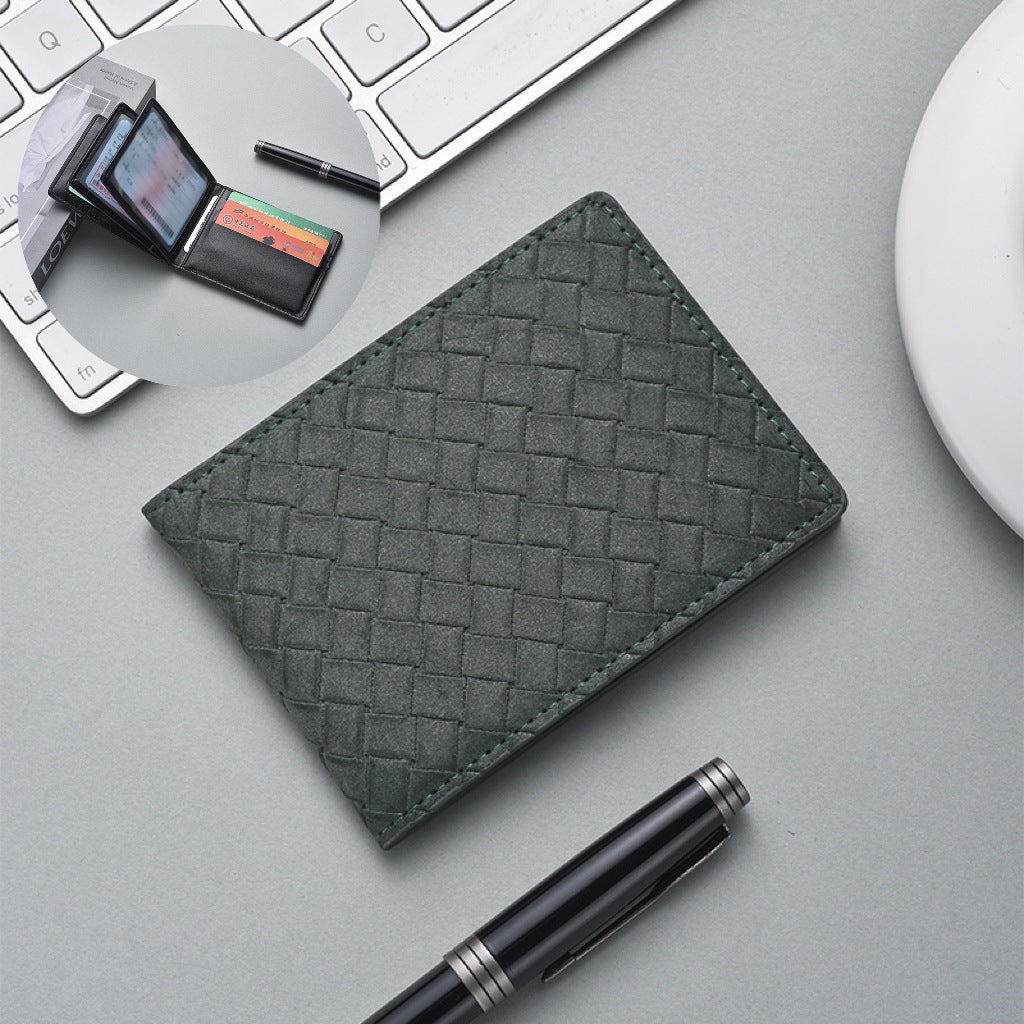 Stylische Woven Leather Cardholder Brehn