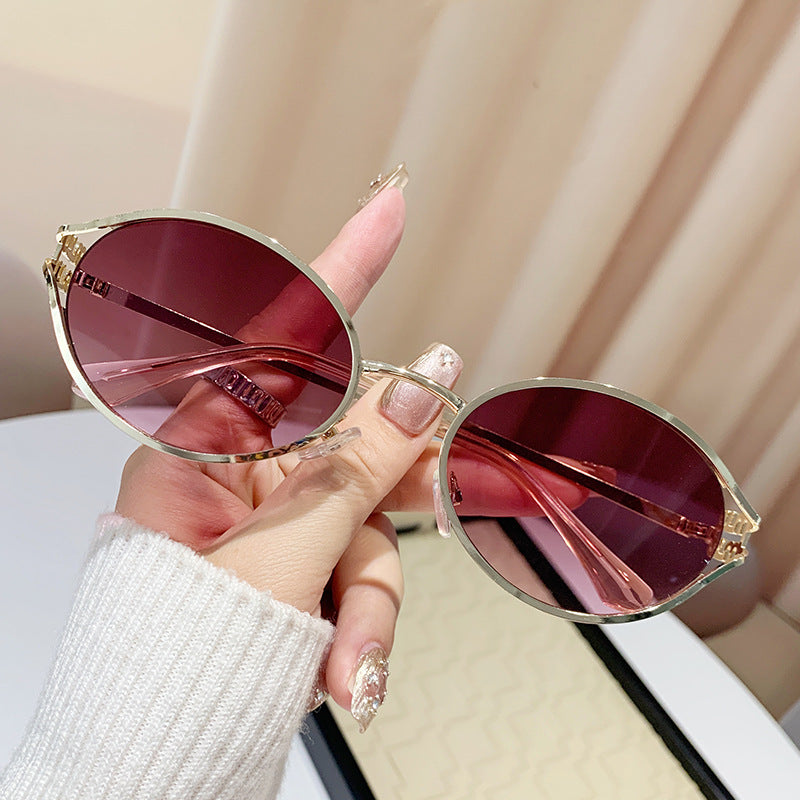Damen elegante Cat-Eye Sonnenbrille mit feinem Metallrahmen Brehn