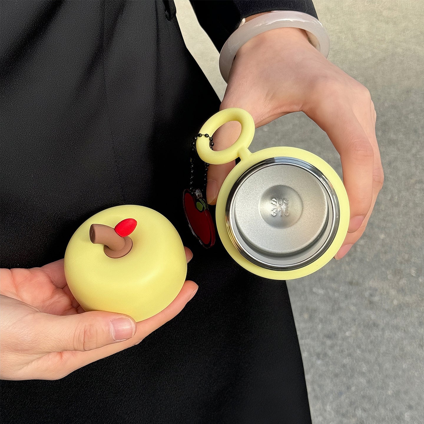 Damen tragbare Kaffeetasse mit kreativem Deckel Brehn