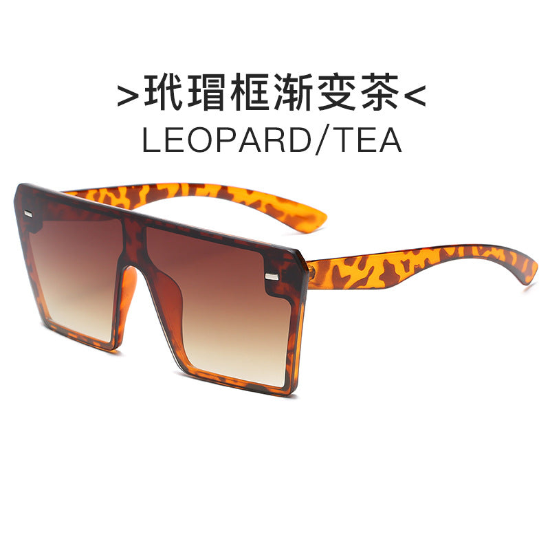 Damen futuristische Sonnenbrille mit übergroßem rechteckigem Rahmen Brehn