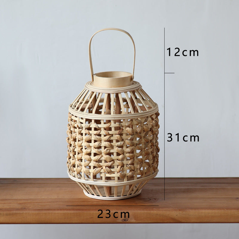 Handgefertigte Rattan-Laterne Brehn