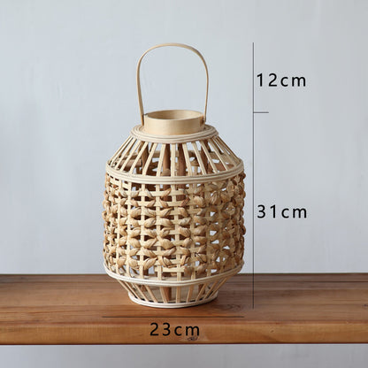 Handgefertigte Rattan-Laterne Brehn