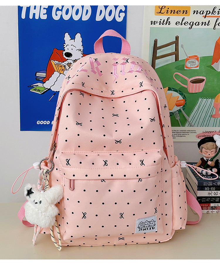 Lässiger Punktedruck Schulrucksack