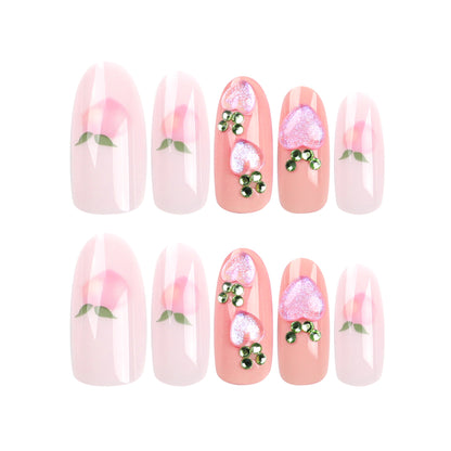 Kunstvolle Nagelkunst mit Frucht- und Glitzermotiven Brehn